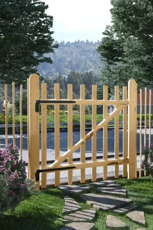 A Buon Prezzo Cancello Singolo per Recinzione in Legno di Nocciolo 100x100 cm 142591