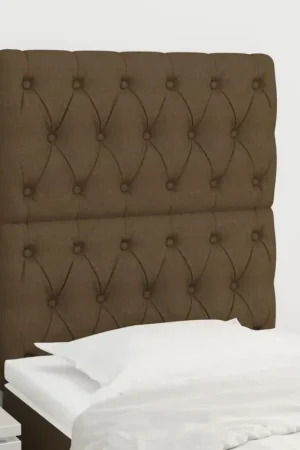 Testiera Marrone Scuro 80x7x118/128 cm Tessuto 3116645 Di Tendenza