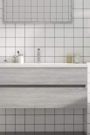 Mobile Lavabo Grigio Sonoma 100x38,5x45 cm in Legno Multistrato 815658 Soddisfatti O Rimborsati