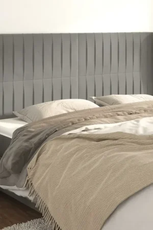 Testiera ad Orecchio Grigio Chiaro 203x23x118/128 cm in Velluto 3118260 Must-Have