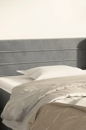 Di Tendenza Testiera ad Orecchio Grigio Chiaro 103x16x78/88 cm in Velluto 3118950