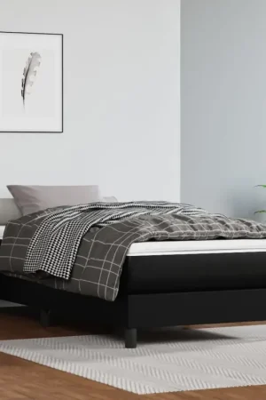 Promozione Struttura Letto a Rete a Molle Nero 90x200 cm in Similpelle 3120676