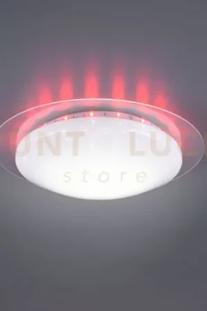 Non Perdere BILBO PLAFONIERA LED DIFFUSORE BIANCO EFFETTO STELLE CON BORDO TRASPARENTE CON RGB RETRO-ILLUMINATO E TELECOMANDO MULTIFUNZIONE D.35CM 8,5W 1000lm, 2700 - 5500K DIMMERABILE