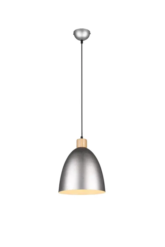 Lampada a sospensione RL Jagger argento legno Ø25 E27 Pagamento Sicuro