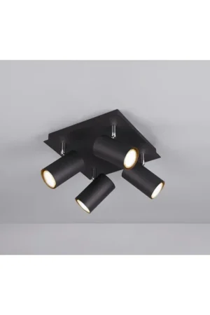 Plafoniera Quadrata 4 Faretti Orientabili Marley Nero Trio Lighting Compra Oggi Stesso