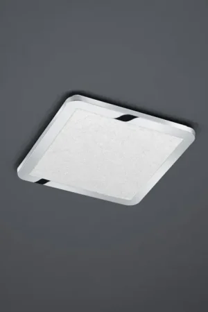 Saldi CESAR PLAFONIERA LED QUADRATA BORDO CROMATO EFFETTO CRISTALLO DIMMERABILE CON INTERRUTTORE A SCATTO IP44 30X30CM 16W · 1x 1900lm, 3000K