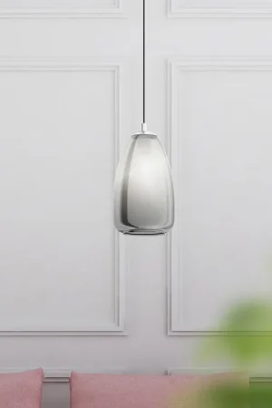 Lampadario Contemporaneo Alobrase 1 Luce Metallo Cromo Prezzo Scontato