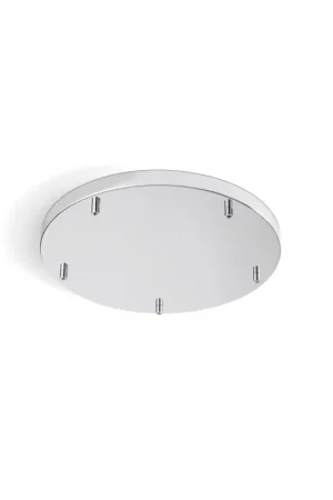 Rosone Multicavo 5 Fori In Metallo Cromo Spazzolato D45Cm Novità