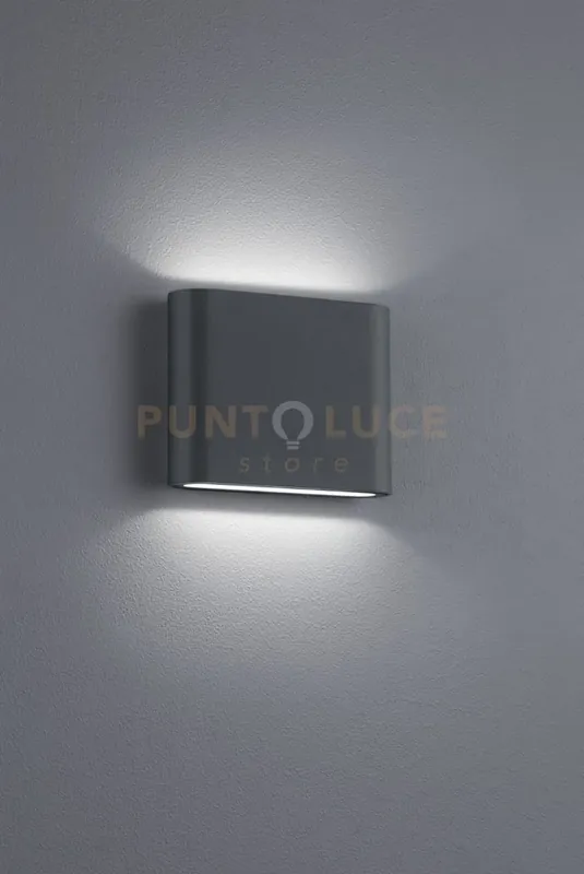 Acquista Ora THAMES II APPLIQUE DA ESTERNO LED 5W 520lm, 3000K BI-EMISSIONE FUSIONE ALLUMINIO ANTRACITE OPACO IP54 L. 11,5CM