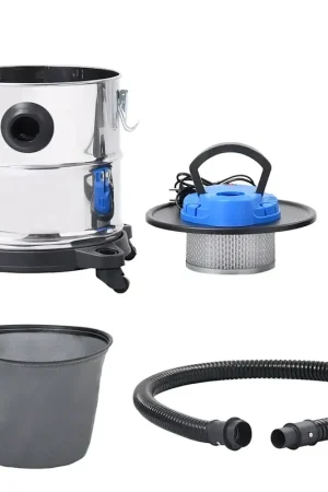 Aspiracenere con Filtro HEPA 1200 W 20 L in Acciaio Inox 147679 Esclusivo