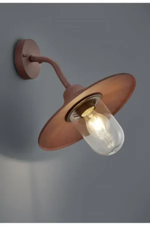 Applique 1xE27 Brenta Ruggine Diffusore Vetro IP44 Trio Lighting Offerta Speciale