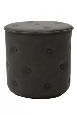 1 pouff in ecopelle grigio con bottoni misure l.40 h.40 p.40 - Mobili 2G Solo Oggi