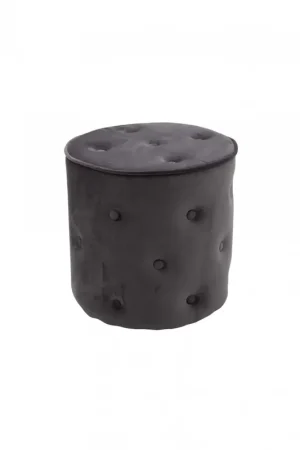1 pouff in velluto grigio con bottoni misure l.40 h.40 p.40 - Mobili 2G Prezzo Basso