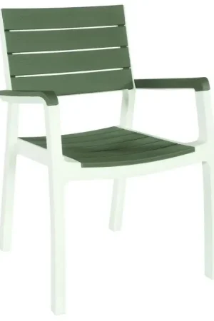 1 Pezzo Sedia da Giardino Monoblocco Harmony White Grey 59 x 60 x 86 cm Popolare