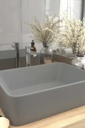 A Buon Prezzo Lavandino Luxury Grigio Chiaro Opaco 41x30x12 cm in Ceramica 147048