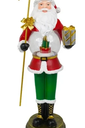 Babbo Natale Carillon H45 cm in Resina con Musica e Luci Esclusivo