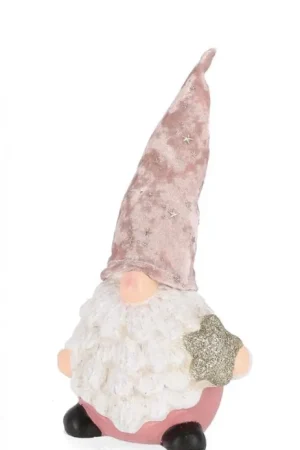 Babbo Natale Cheryl Rosa in posizione Stand con Stella Altezza 25cm (4 Pezzi) Reso Gratuito