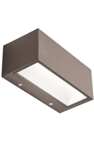 Applique Da Esterno Media Biemissione Box Alluminio Caffè 12W Led 4000K Prezzo Conveniente