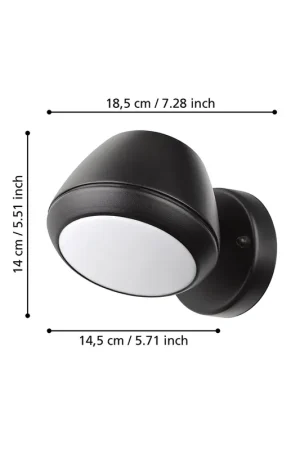A Buon Prezzo Applique Esterno Moderna Nivarolo Acciaio Nero Policarbonato Bianco Gu10
