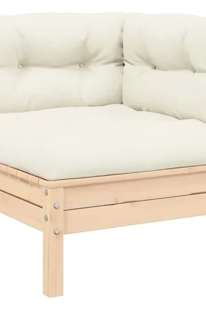 A Buon Prezzo Divano da Giardino a 2 Posti con Cuscini Crema Massello di Pino 806646