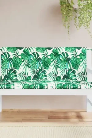 A Buon Prezzo Cuscini Panca Giardino 2 pz a Foglie 120x50x7 cm Tessuto Oxford 379056