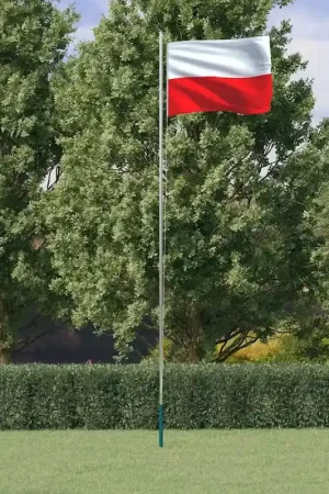 Asta e Bandiera Polonia 6,08 m Alluminio 3147103 Offerta Limitata