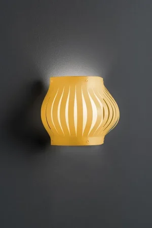 Applique Balcony Helios 1 Luce In Polilux Ocra Con Cavo Made In Italy Occasione Imperdibile