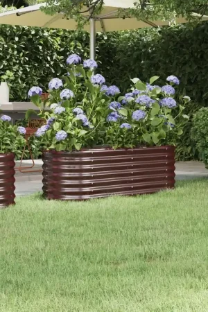 Acquista Ora Letto Giardino Acciaio Zincato 114x40x36cm Marrone 318865