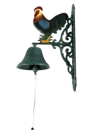 Campana ghisa gallo colorato cm23x13h36 Prezzo Scontato
