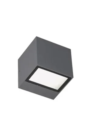 A Buon Prezzo Applique Da Esterno Mini Biemissione Box Alluminio Grafite 5,5+5,5W Led 3000K
