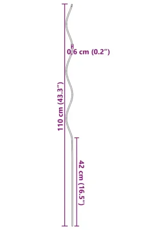 20 pz Supporti a Spirale per Piante 110 cm in Acciaio Zincato 142417 Vendita Finale