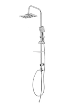 A Buon Prezzo Colonna doccia attrezzata luna ottone cromato soffione e doccetta quadrati *** materiale staffe a parete abs, pezzi 1