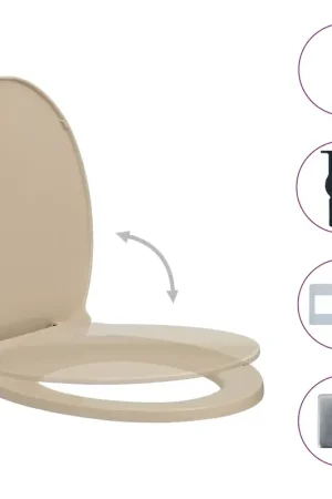 A Buon Prezzo Copriwater Chiusura Ammortizzata e Sgancio Rapido Beige Ovale 145821