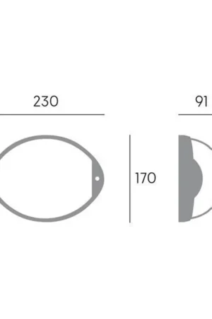 Applique Aperta Contemporanea Coco Alluminio Grafite 1 Luce Led 7W 4000K Solo Oggi