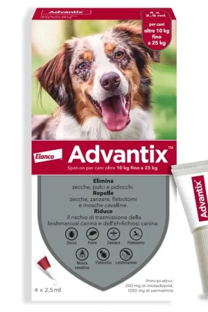 A Buon Prezzo Bayer ANTIPARASSITARIO ADVANTIX (4 pipette) per cani 10÷25 kg.