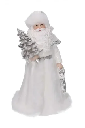 Vendita Finale Babbo natale resina bianco cm 14x12h23
