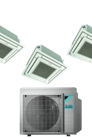 Di Tendenza Climatizzatore Condizionatore Daikin Bluevolution Inverter Trial Split a Cassetta FFA-A 12+12+12 con 3MXM68N R-32 Wi-Fi Optional Con Griglia Bianca Inclusa 12000+12000+12000 - Garanzia Italiana