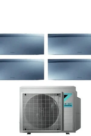 Climatizzatore Condizionatore Daikin Bluevolution Quadri Split Inverter serie EMURA SILVER III 9+9+9+9 con 4MXM68N R-32 Wi-Fi Integrato 9000+9000+9000+9000 Colore Argento - Garanzia Italiana Popolare