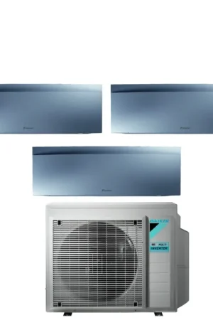 Affare Climatizzatore Condizionatore Daikin Bluevolution Trial Split Inverter serie EMURA SILVER III 7+7+12 con 3MXM52N R-32 Wi-Fi Integrato 7000+7000+12000 Colore Argento - Garanzia Italiana
