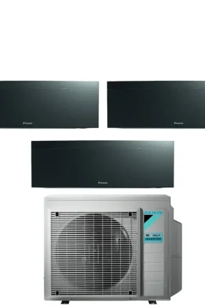 Climatizzatore Condizionatore Daikin Bluevolution Trial Split Inverter serie EMURA BLACK III 7+7+12 con 3MXM52N R-32 Wi-Fi Integrato 7000+7000+12000 Colore Nero - Garanzia Italiana Spedizione Espresso