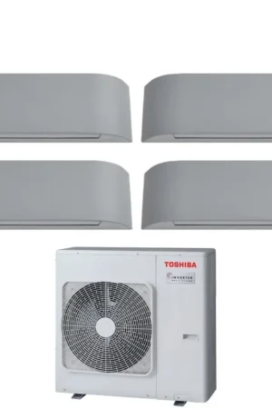 Ultimissimo Modello Climatizzatore Condizionatore Toshiba Quadri Split Inverter serie HAORI 13+13+13+13 (12+12+12+12) RAS-4M27U2AVG-E R-32 Wi-Fi Integrato 13000+13000+13000+13000 (12000+12000+12000+12000) Grigio Chiaro