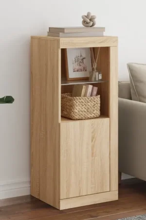 Più Venduto Credenza con Luci LED Rovere Sonoma 41x37x100 cm 836646