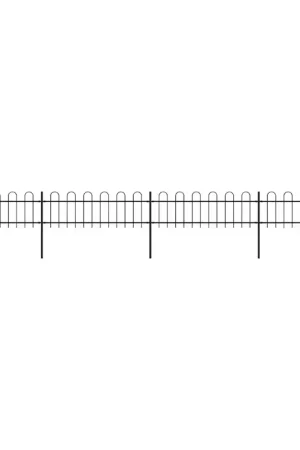 Compra Adesso Recinzione da Giardino con Parte Superiore ad Anello in Acciaio 671x60 cm Nero 277641