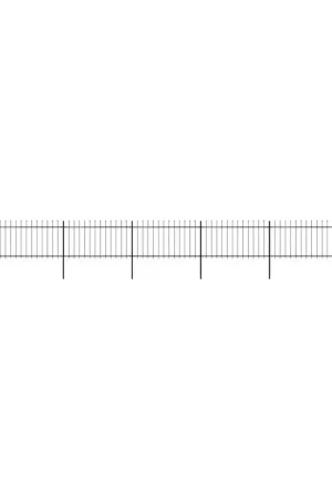 Esclusivo Recinzione da Giardino con Punta a Lancia in Acciaio 1172x100 cm Nero 277617