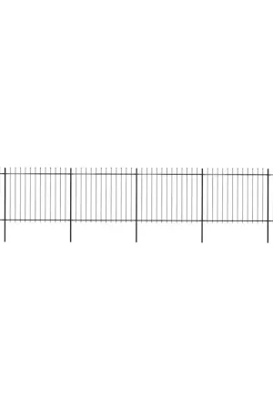 Recinzione da Giardino con Punta a Lancia in Acciaio 1005x150 cm Nero 277634 Nuova Collezione